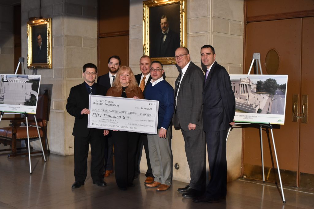 Stambaugh Auditorium receives $50,000 from the J. Ford Crandall Memorial Foundation Staircase and Facade Restoration Campaign reaches $2 million in dollars raised 8