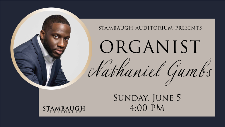 Outstanding Young Organist, Nathaniel Gumbs, to perform at Stambaugh Auditorium 1