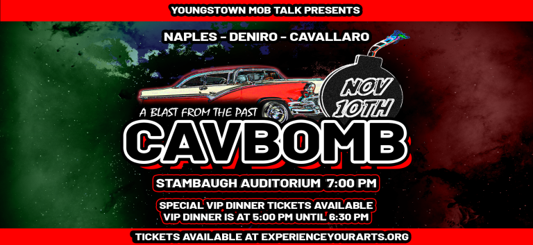 A Blast From The Past Cavbomb event graphic at Stambaugh Auditorium